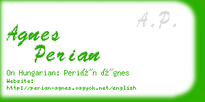 agnes perian business card